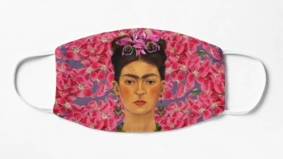 Printmaking Sisters Frida Kahlo mask.