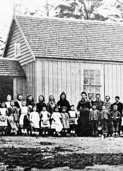 EARLY EDUCATION: Teacher Dinah Osborn and pupils at the Jordans Crossing school, 1870s. Photo: Bundanoon History Group