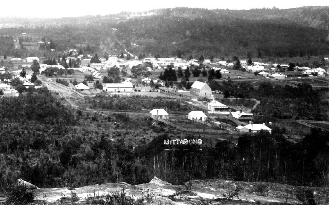 PROMINENT: St Michael’s Catholic Church at Mittagong, viewed from Mt Alexandra, 1906. Photo: Dr Leah Day