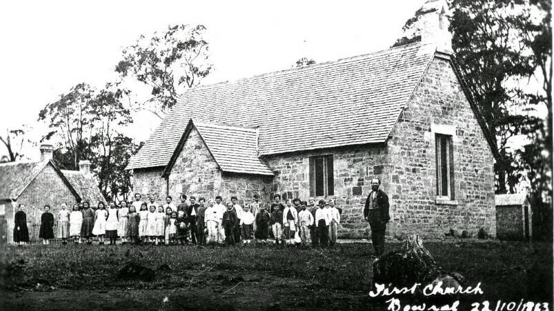 REMEMBERED: Bowral's first church/school, in use from 1863 to 1899, acknowledged with plaque in 1947. Photo: BDH&FHS.