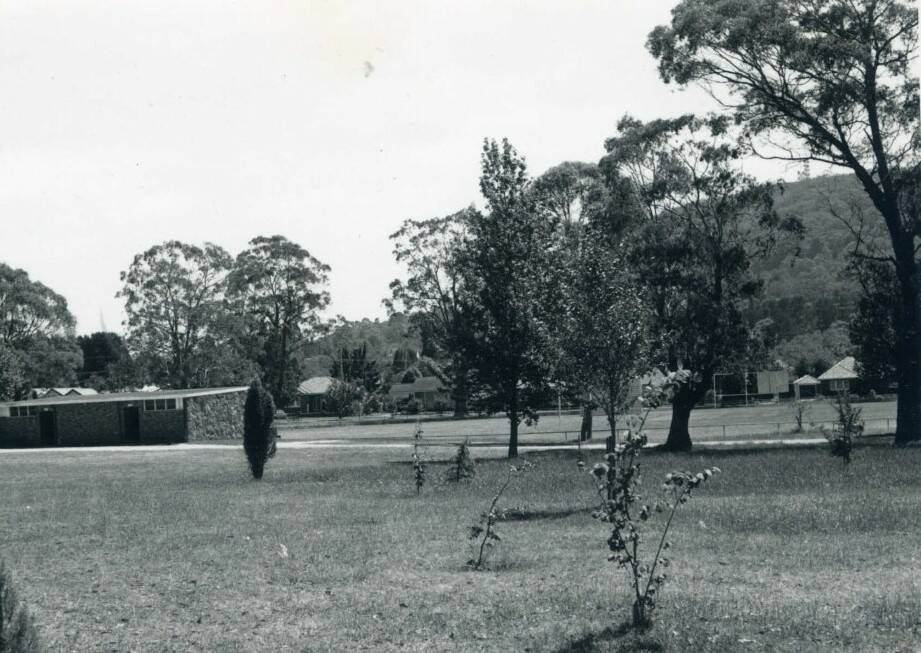 GRADUAL IMPROVEMENTS: Bradman Oval at Glebe Park in the 1960s, looking northwest, prior to extensive upgrades in 1975. Photo: BDH&FHS.
