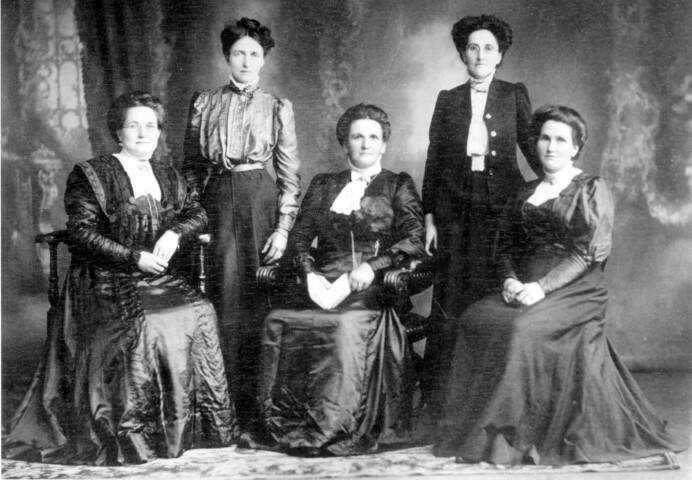 NEXT GENERATION: The daughters of JT Hayter, c1912, including Mrs Ed Moses in centre. Photo: BDH&FHS.
