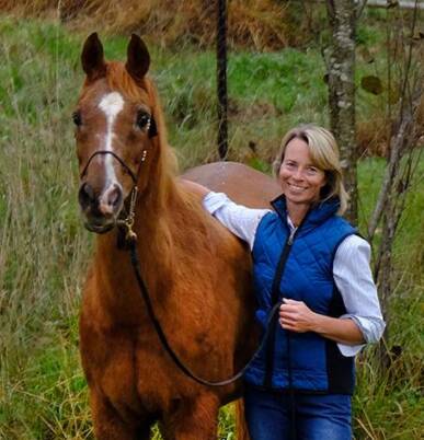Exeter CWA's Vice President and agriculture and environment officer Rebecca Hogan with her 34-year-old mare KP Jamila. Picture: Supplied 