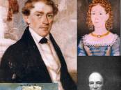PIONEER FAMILY: At top, Dr Charles Throsby and wife Jane; below, the Coromandel and Charles Throsby, inheriting nephew. Photo: BDH&FHS.