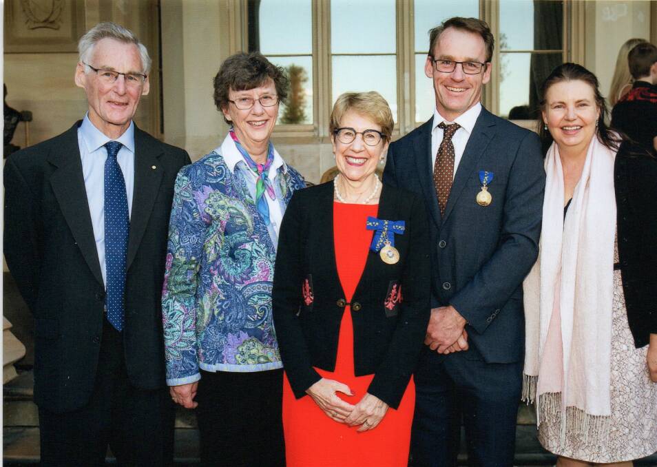 PROUD MOMENT: David and Daphne Browning, NSW Governor Margaret Beazley and Andrew and Stephanie Browning, following the presentation of Andrew's Medal of the Order of Australia.