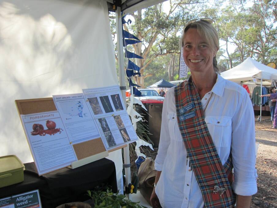 TIME TO LEARN: Rebecca Hogan, Exeter's CWA agriculture and environment officer, with the group's display at Brigadoon.