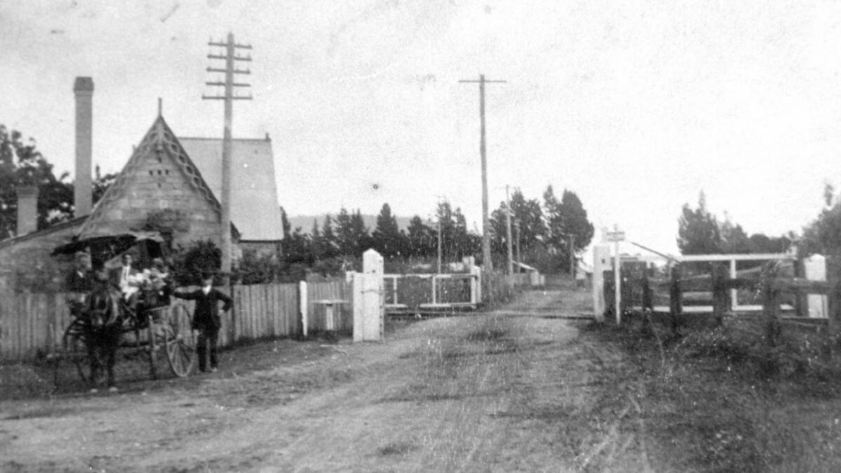 SAFETY FIRST: The cruciform gatehouse, c1910, that served the Southern Road/Railway level crossing at Braemar from 1867 to 1918. Photo: BDH&FHS.