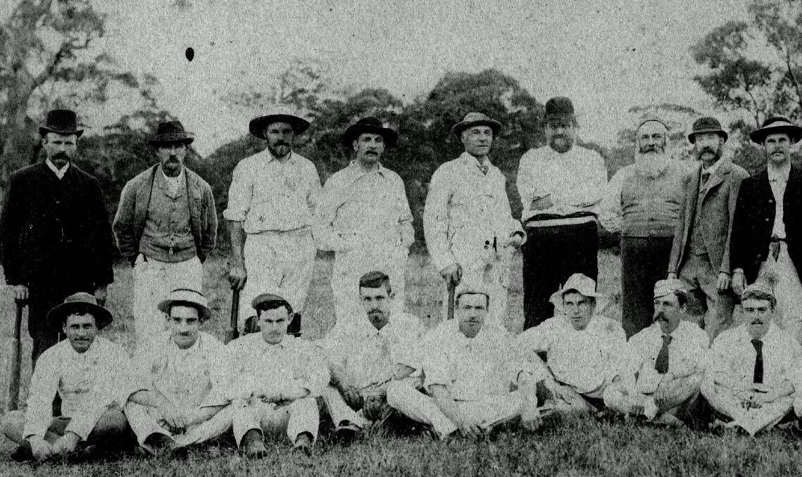 TEAM SPIRIT: Lord Carrington (centre back) with some members of a local cricket team at Hillview, 1880s. Photo: BDH&FHS.