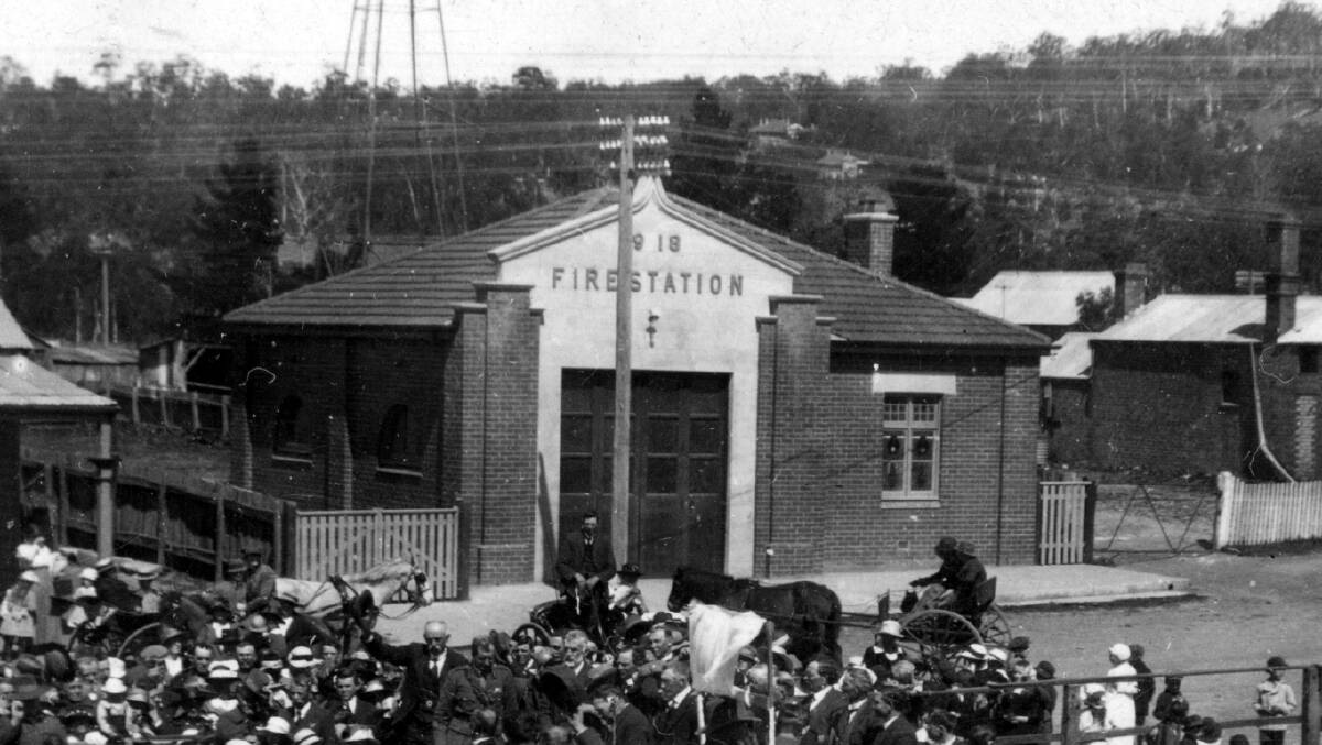 100 YEARS’ SERVICE: Opened in September 1918, Mittagong Fire Station in 1919. Photo: BDH&FHS.