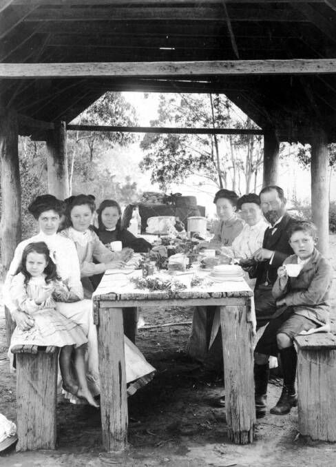 FRESH AIR: A picnic at Fitzroy Falls in early 1900s shows that not all that much has changed - families still visit the area for outdoor activities. Photo: BDH&FHS.