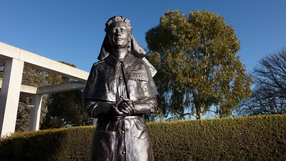 The new statue of Vivian Bullwinkel, by Charles Robb, has been unveiled at the Australian War Memorial. Picture by Sitthixay Ditthavong