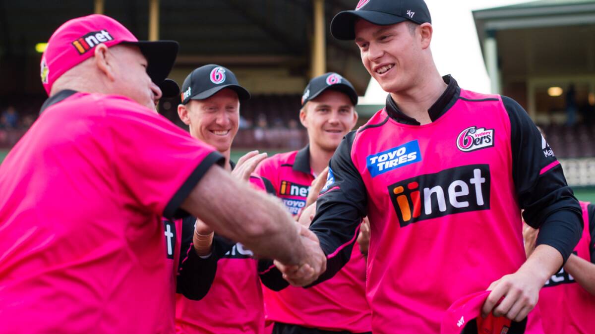 Honoured: Hayden Kerr is hoping a return to the iconic pink of the Sydney Sixers is on the cards after his spectacular Sheffield Shield debut. Photo: Sydney Sixers. 