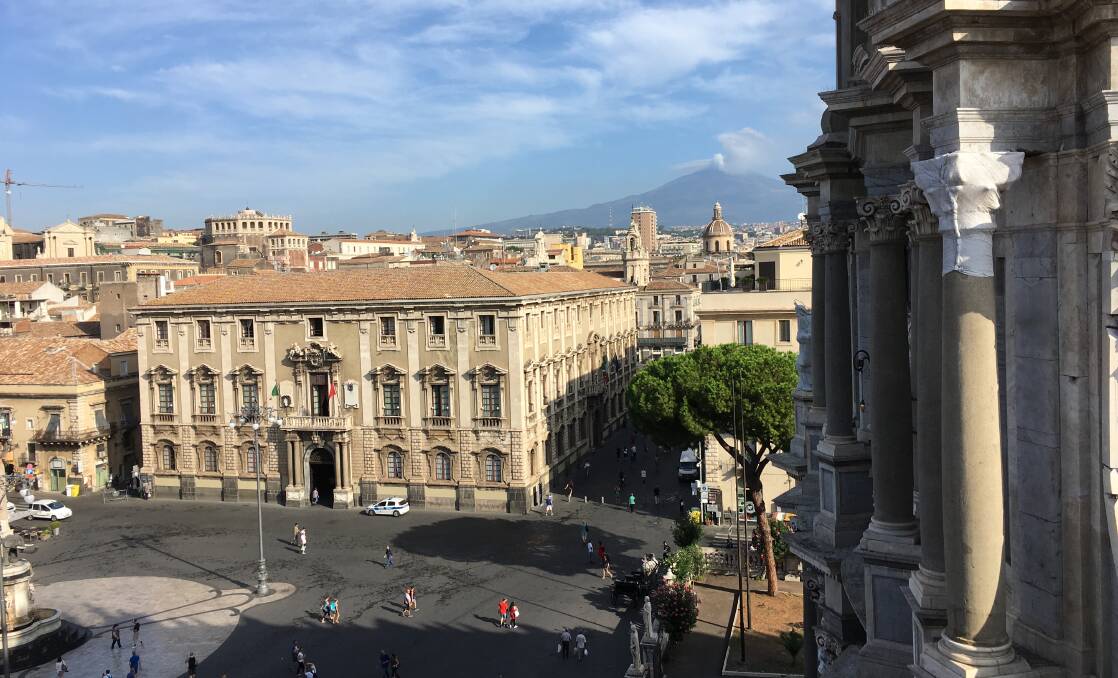 Catania's Piazza del Duomo with Mt. Etna in the background. Photo: Nicole Phillips