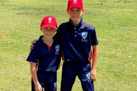 Illawarra's nine-year-old opening batsman Sam Cooper and Oliver Lach-Newinsky. Picture supplied
