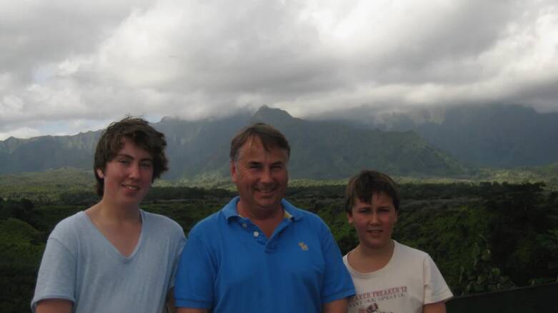 Thomas, 17, Ralph and Stuart, then 13, in Hawaii.