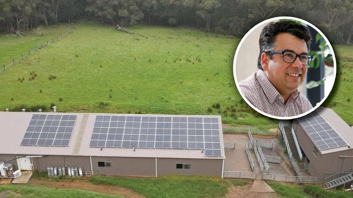 Mike Cains runs his sheep farm near Robertson on a mix of solar and batteries. Picture supplied, insert picture by Anna Warr
