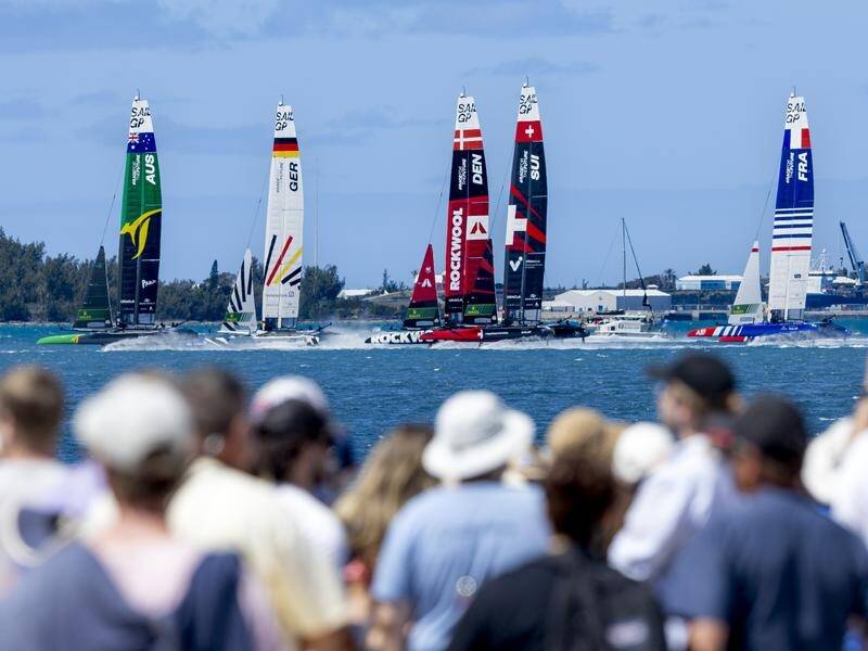Team Australia's Flying Roo leads the way during day one of the SailGP event in Bermuda. (Supplied/AAP PHOTOS)