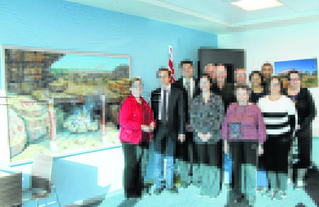 Noel Ferguson's tour group is introduced to Australian Ambassador to Israel, Dave Sharma (second from left), in Tel Aviv. Photo supplied