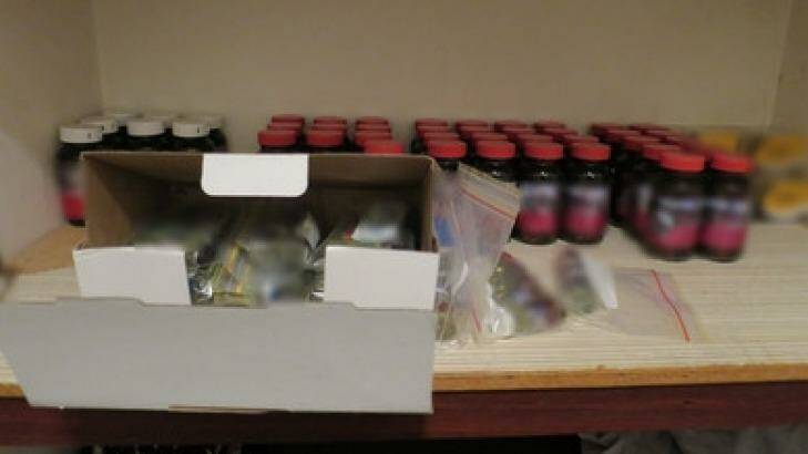 Vials of performance and image enhancing drugs, found in a seize in Kenwick Photo: Supplied