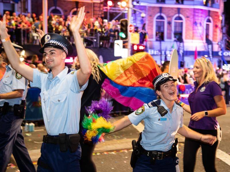 An activist group wants police to be banned from participating in Sydney's Mardi Gras parade.