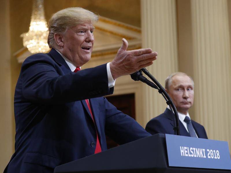 US President Donald Trump says Vladimir Putin strongly denied Russian meddling in the 2016 election.