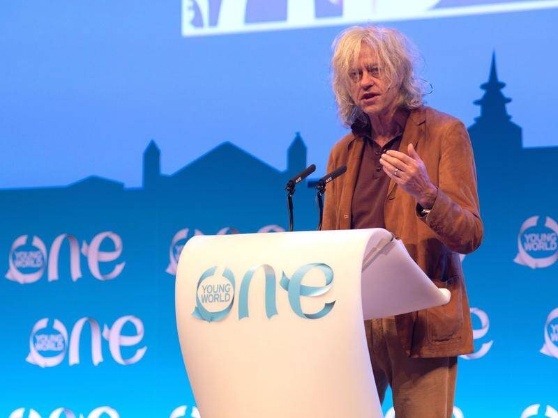 Bob Geldof has told the One Young World summit in The Hague that Trump and Putin are 'gang leaders'.