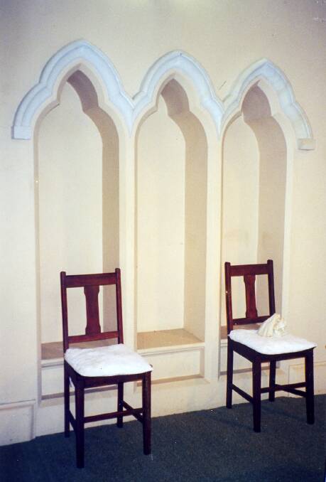 GOTHIC FEATURE: The stone sedilia, three recessed seats, in St Francis Xavier's chancel. 
Photos: BDH&FHS