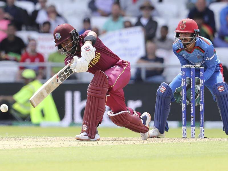 West Indies' Shai Hope scored 74 as his side beat Afghanistan by seven wickets.