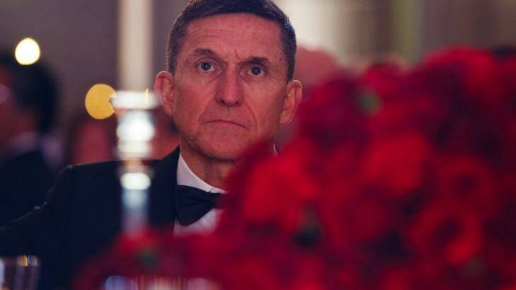 Retired Gen. Michael Flynn, President-elect Donald Trump's incoming National Security Adviser, listens during the presidential inaugural Chairman's Global Dinner, Tuesday, Jan. 17, 2017, in Washington. (AP Photo/Evan Vucci) Photo: Evan Vucci