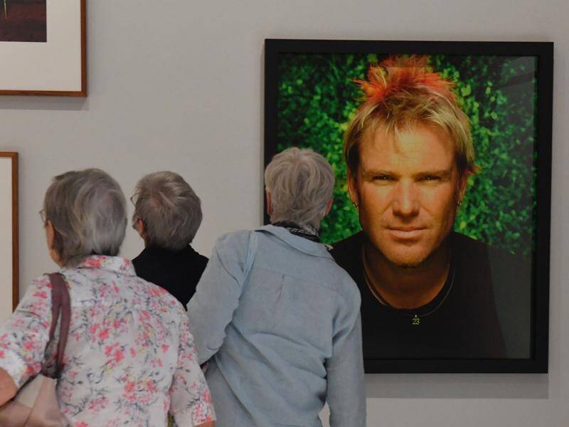 Patrons have been drawn to a photo of Shane Warne at the National Portrait Gallery.