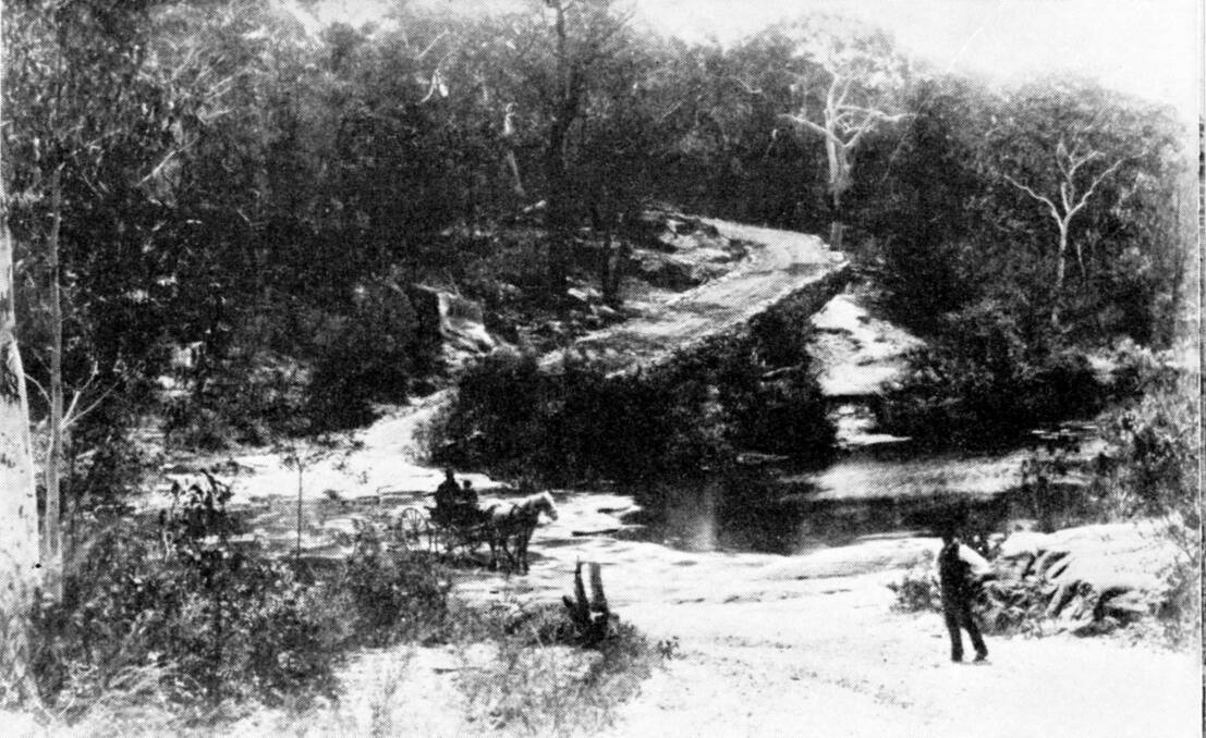 RISKY BUSINESS: Crossing Bargo River in 1880s, before bridge built. 	Photos: BDH&FHS