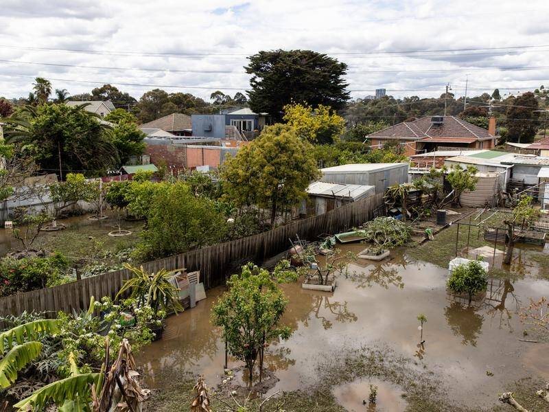 About 600 properties in Melbourne's west were flooded when the Maribyrnong River broke its banks. (Diego Fedele/AAP PHOTOS)