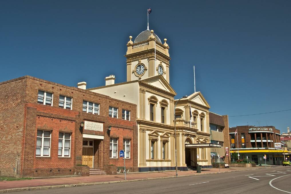 MAITLAND Town Hall, Molly Morgan's hut and grog shanty opposite here went on to become the nucleus of the now-City of Maitland. 	(WikiPedia)