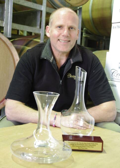 Centennial winemaker Tony Cosgriff is thrilled with the winery's latest results. Photo supplied
