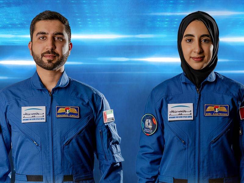 Noura al-Matroushi (r) will join Mohammed al-Mulla (l) on the UAE's astronaut training program.