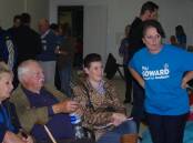 Pru Goward and supporters watch the televison coverage anxiously on Saturday night. Photo Darryl Fernance.
