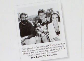 Don Burke on the poster for a 1993 federal government domestic violence campaign. Photo: Supplied