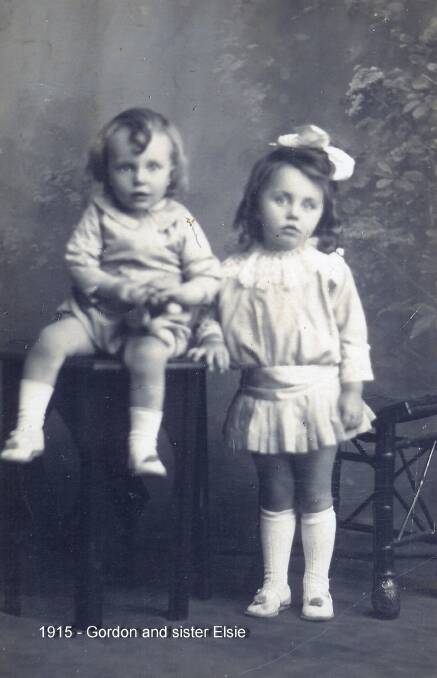 Gordon and his sister Elsie in 1915. Photo supplied
