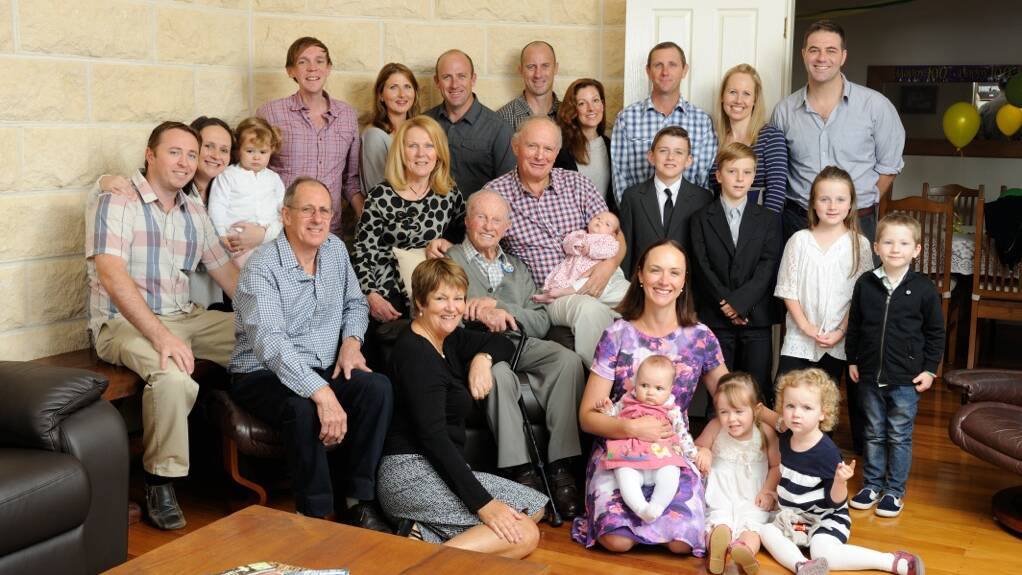 The Stone family on at Gordon's 100th birthday party. Photo by Tom Dimec