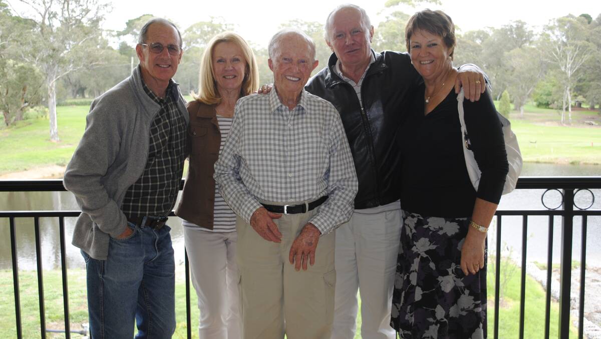 Ken, Judy, Gordon, Peter and Rose on the balcony at Bowral House. Photo by Megan Drapalski