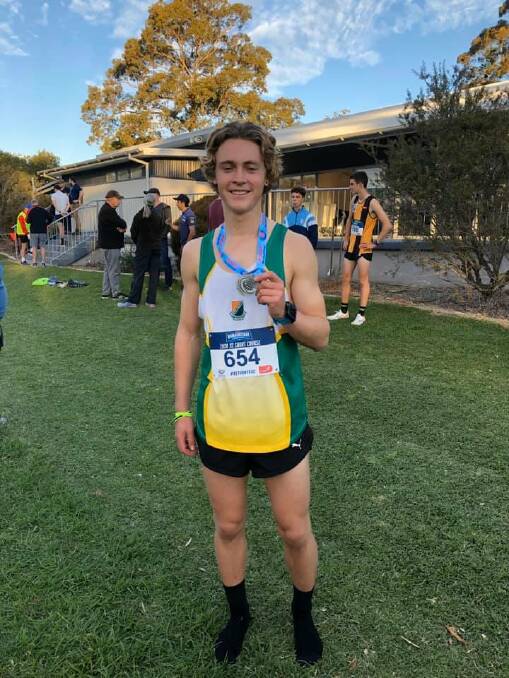 Runner up: Liam Hinchcliffe won a silver medal at the short course cross country championships in Dapto. Photo: supplied.