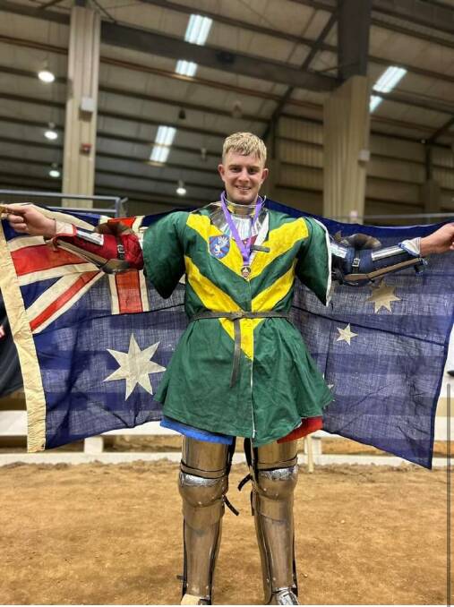 Connor Miller continues to excel in medieval fighting. Picture supplied. 