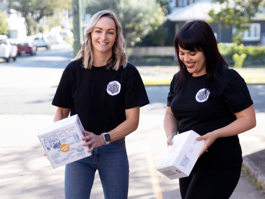 The Good Box co-founders Maddy Jones and Gali Blacher are encouraging people to donate. Photo: supplied. 