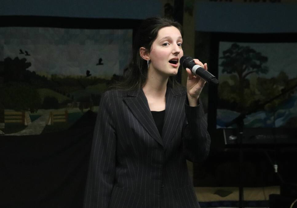 Exam: Luna Mauro singing during her HSC trials. Photo: supplied.