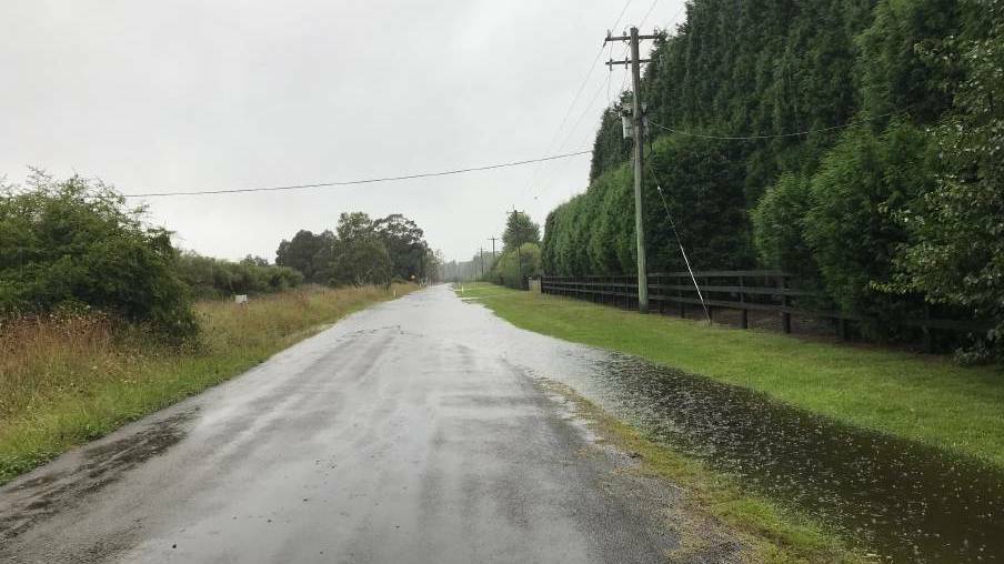 Water across Headlam Road in Moss Vale. Picture: Jackie Meyers