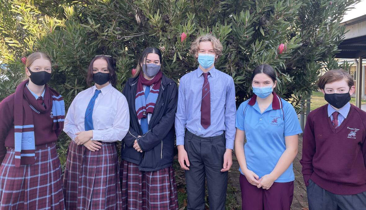 Mask wearing at Chevalier College is compulsory. Photo: Leanne Stone. 