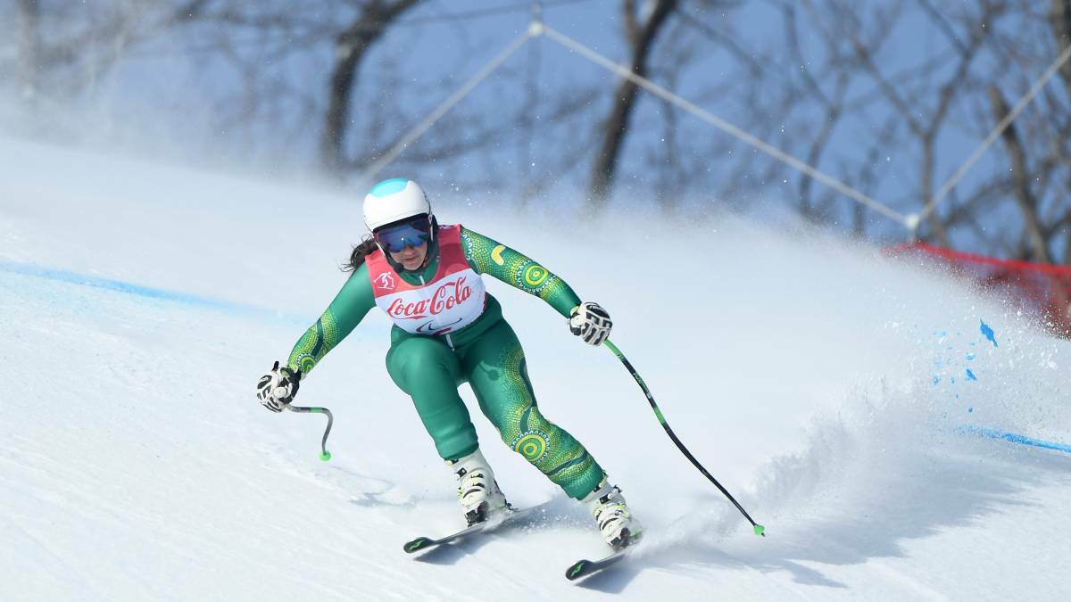 Flashback: Melissa Perrine during the 2018 Pyeongchang Winter Paralympics. Photo: The Australian Paralympic Committee.