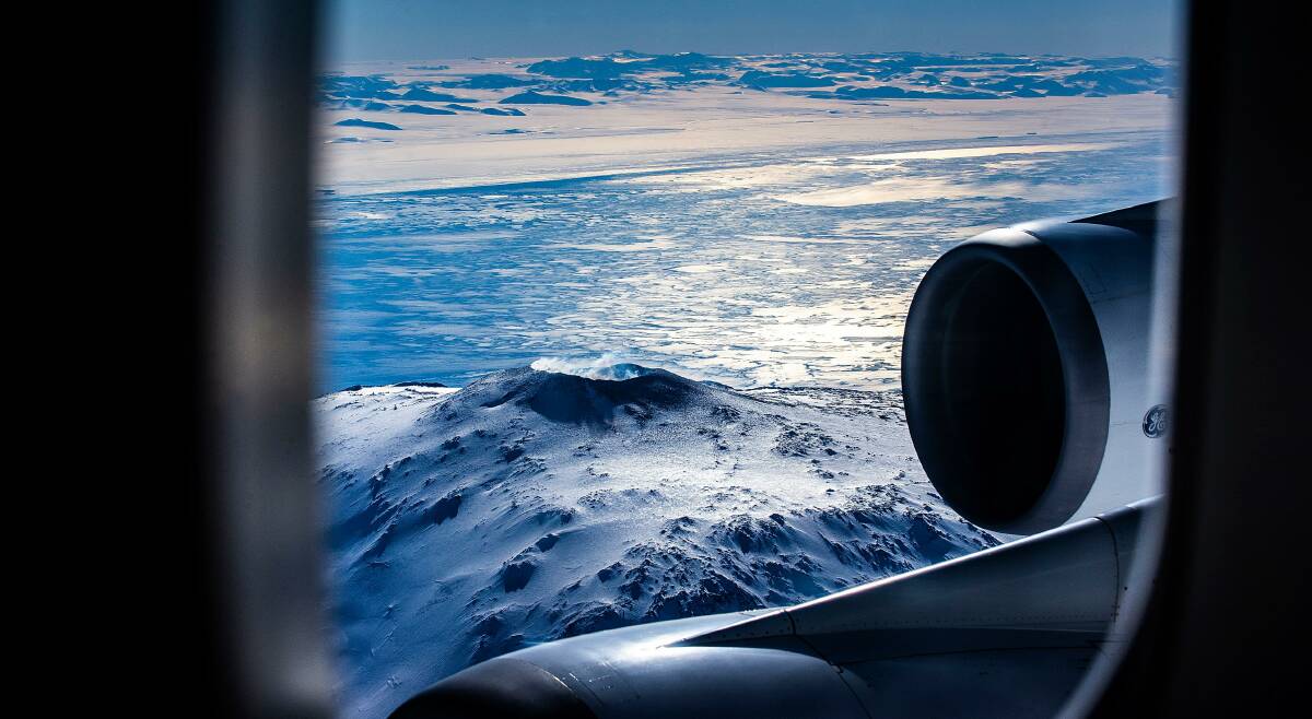 Lachlan's view of Antarctica from the plane. 