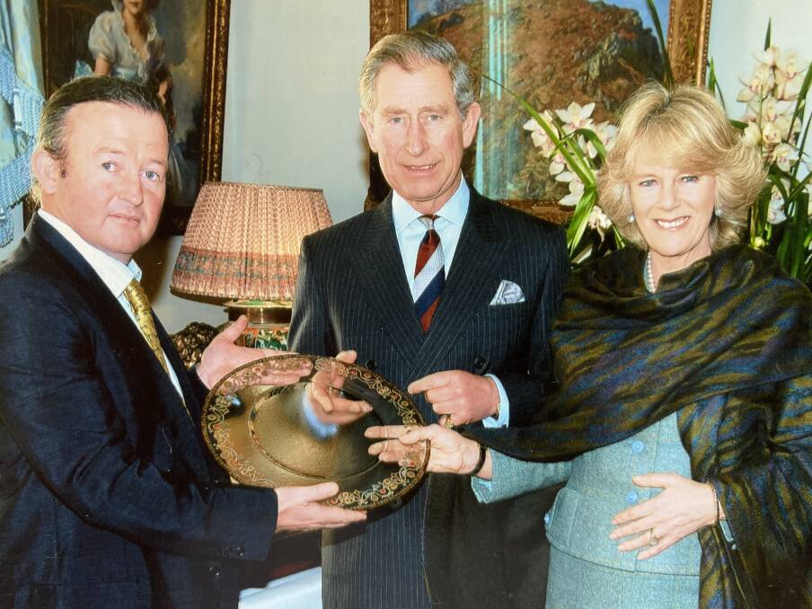 Peter Crisp with Prince Charles and Camilla. Pic: Supplied