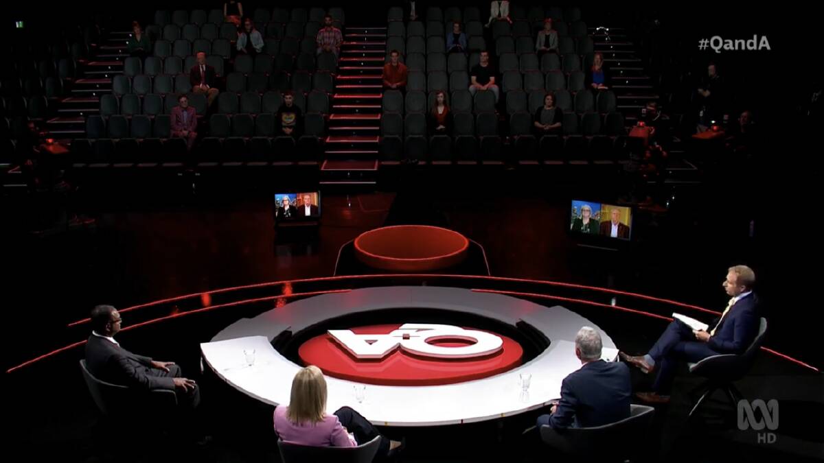 This week's Q&A on ABC had a safely sized studio audience safely spaced apart